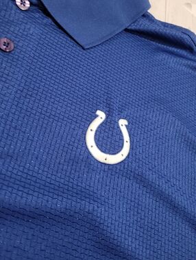 Indianapolis Colts NFL Team Apparel Polo Shirt Men’s 2XL Blue Textured Pique